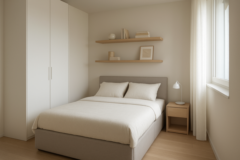 Soluzione salvaspazio per arredare una camera da letto piccola