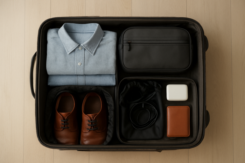 Organizzazione interna di un borsone da viaggio uomo