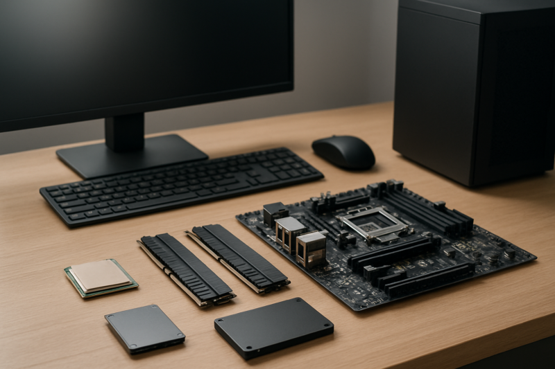 Esempi di componenti hardware interni ed esterni di un computer