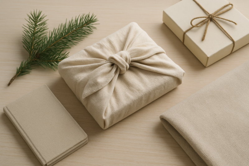 Confezione regalo di Natale sostenibile con prodotti durevoli