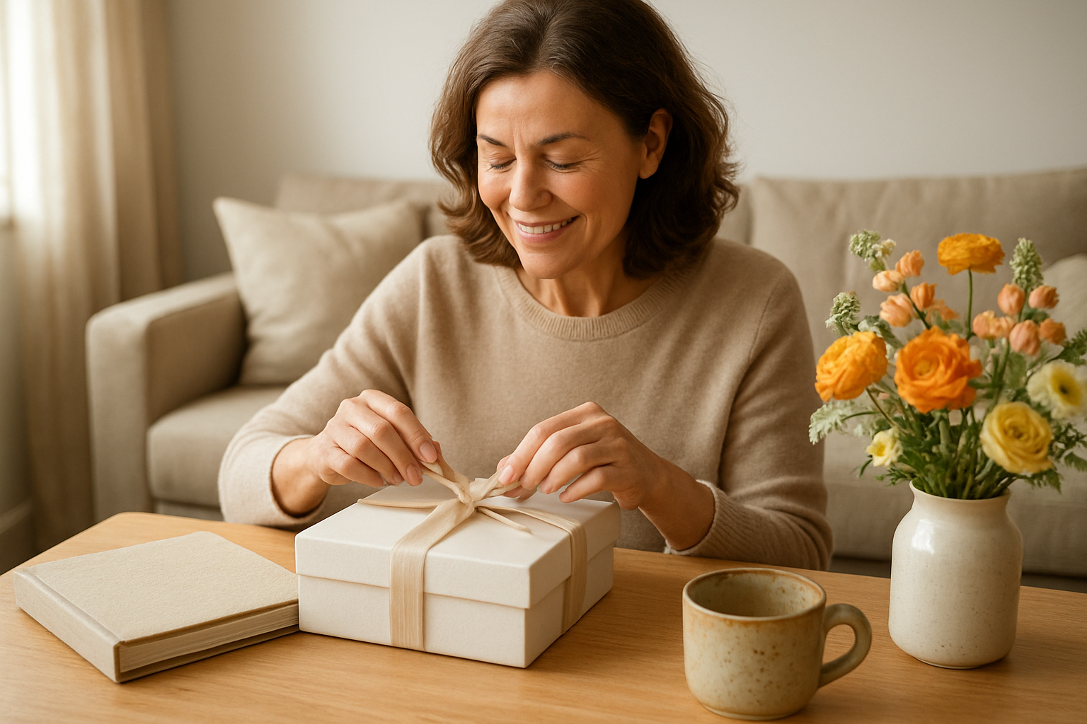 Regalo personalizzato per San Valentino in un ambiente domestico accogliente
