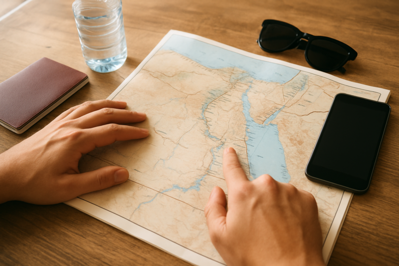 Pianificazione di documenti e itinerario per un viaggio in Egitto